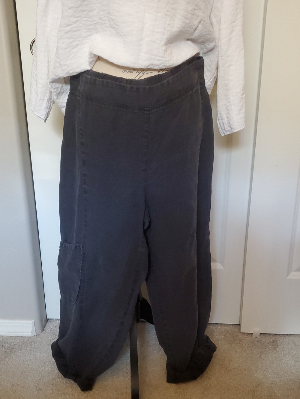 cut loose Charcoal Wide-Leg Relaxed Cargo Pants Large 453